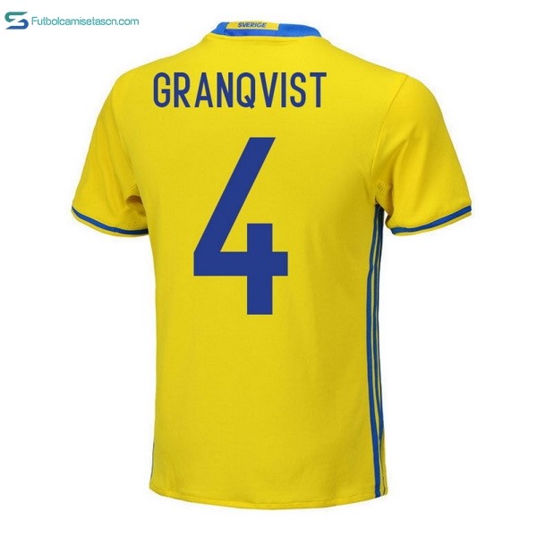 Camiseta Sweden 1ª Granqvist 2018 Amarillo